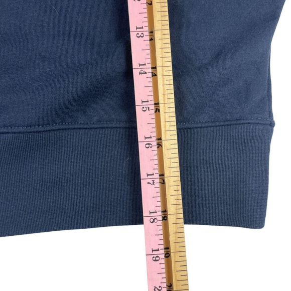 BP. Sweatshirt Womens 1X Navy Solid Cotton Long Sleeve Crop Peter Pan Collared - Picture 3 of 5